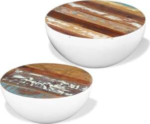 Round Coffee Table Set with Hidden