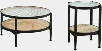 Round Coffee Table Set with Shelf