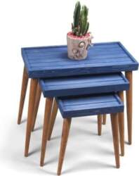 Rustic Solid Wood 3-Piece Nesting Tables