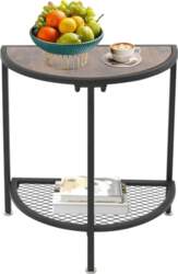 Semicircular Console Table, Metal Frame Coffee