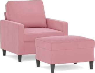 Sessel mit Hocker Rosa 60 cm