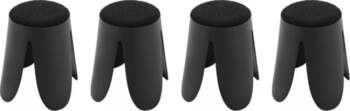 Set of 4 stackable stools, black