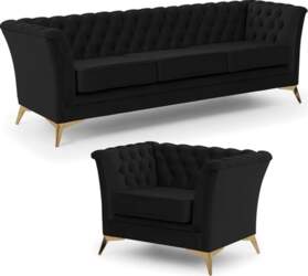 Set Sofa 3 Sitzer Sessel -