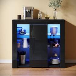 Sideboard with LED Lighting Kitchen Cabinet