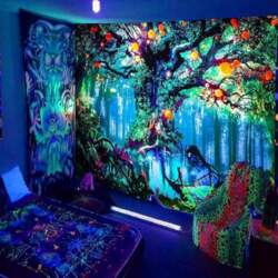 Simpkeely Fantasy Black Light Tree gobelēns