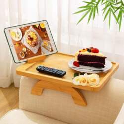 SINWANT Couch Armrest Table, Large Sofa