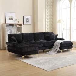 Sofa with Sleep Function, Chenille, U-Shape