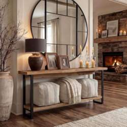 Solid Wood Console Table, 160 cm