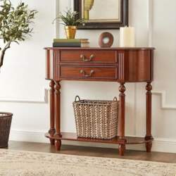 Solid Wood Crescent Moon Console with