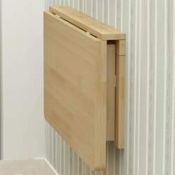 Solid Wood Folding Table, Space-Saving Wall