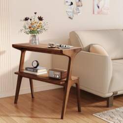 Solid Wood Side Table 2 Tier