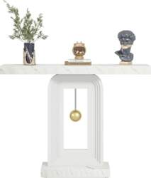 Tribesigns Narrow Console Table, White, 100
