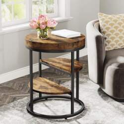 Tribesigns Round Side Table, Small Wooden