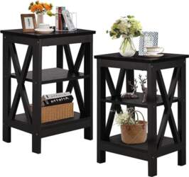 VECELO Modern X-Design Side Table Bedside