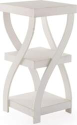 White Twisted Side Table - Modern