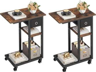 YITAHOME 2 x Side Table, C-Shape