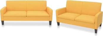 2 Piece Sofa Set Fabric Yellow
