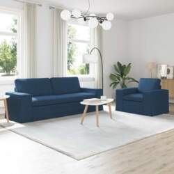 2er Sofaset Hellgrau 120cm mit Metallrahmen