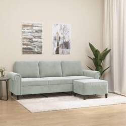 3201215 3-Seater Sofa with Stool, Light