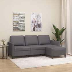 3-Seater Sofa with Stool, Modern Sofa