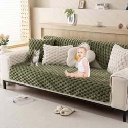 3D Plush Sofa Cover Soft Thickened