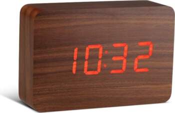 "Gingko Brick Walnut Click" pulkstenis