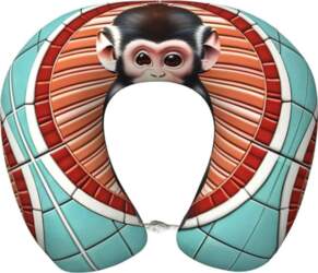 "Silent Monkey" ceļojuma spilvens no