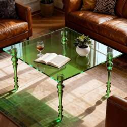 Acrylic Coffee Table Square Transparent Modern