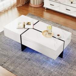 BTM High-Gloss Coffee Table, Structure White