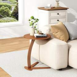 C Shape Side Table, Small Round