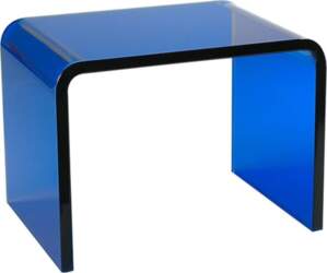 Clear Acrylic End Table, U-Shaped Side