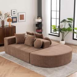 Cloud Couch with Segmented, Fully Compressed