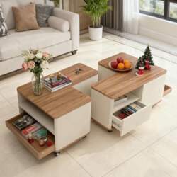 Coffee Table with Wheels and Storage