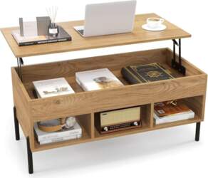 COSTWAY Coffee Table Height Adjustable, Side