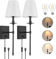 Dimmable Wall Sconces Set of 2