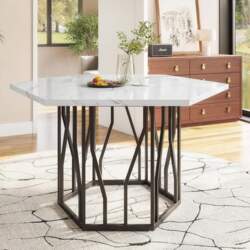 Dolamaní Modern Hexagonal Marble Dining Table