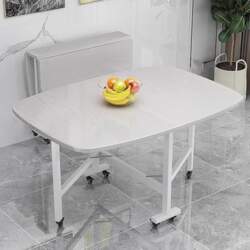 DropLeaf Folding Table with Wheels, Expandable