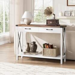 Farmhouse Console Table with Drawers &