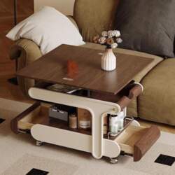 Folding Coffee Table with Open Shelf