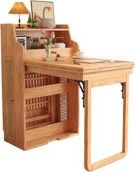 Folding Dining Table with Shelves for