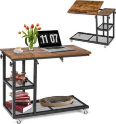 GIANTEX C-Shape Table and Wheels Coffee