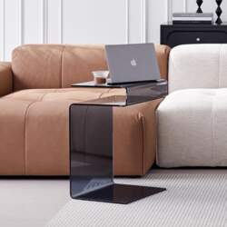 Glass Bedside Table S Shaped Side