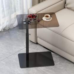 Glass Side Table C Shape Height