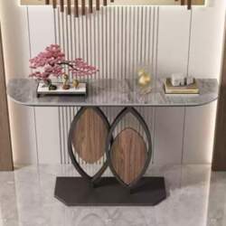 Golden Console Table - Narrow Sofa