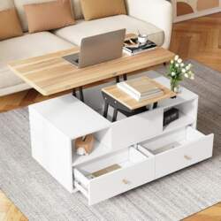 Height-adjustable coffee table with folding function