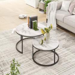 Hitsuki Round Coffee Table, Set of