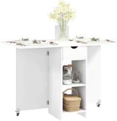HOMCOM Folding Dining Table, Mobile Kitchen