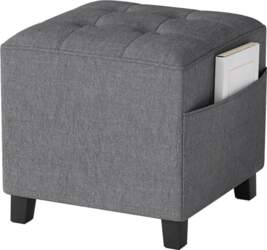 HOMCOM Square Footstool, Small Stool with