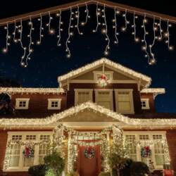 Icicle Lights Warm White Clear Cable