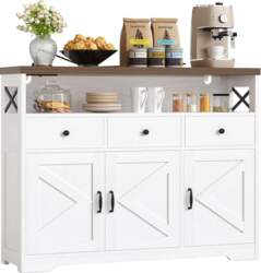 IRONCK Kitchen Cabinet Sideboard with Socket
